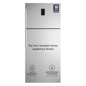 Electrolux 573L Frost Free Inverter Double Door Refrigerator, Top Freezer, TasteLockAuto & TasteGuard Technology, Arctic Silver Steel, UltimateTaste 500, ETE5700C-A