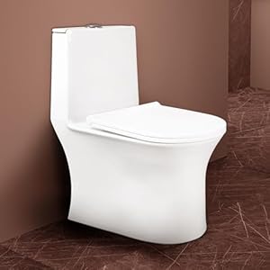 Hindware Italian Collection One-piece Fabio Floor Mount Western Commode for Bathroom | Made of Ceramic