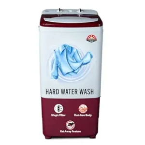 Power Guard 8.5 kg Top Load Washer (360 Smart Wash Technology, PG85BGWASH, Protective Rat Mesh,RED)