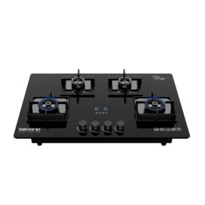 Beyond Appliances Smart Timer Dorado Hobtop, Flame Failure Device, Hybrid Functionality, Auto-Ignition, Glass-top Gas Stove (4 Burner)