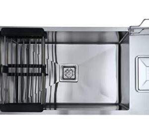 ARQUIN STAINLESS STEEL Double Bowl Kitchen Sink With Drainer (37" x 18" x 10" Dustbin With Tap Hole) Upgrade your kitchen