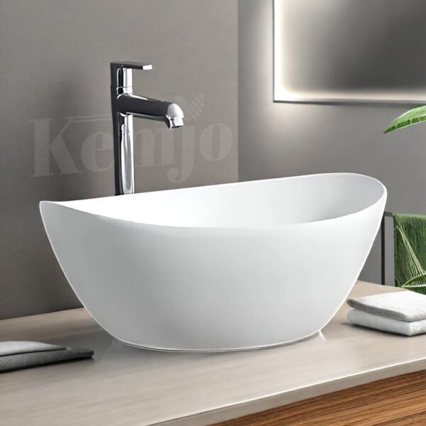 Kemjo Table Top Wash Basin for Bathroom | Counter Top Wash Basin/Sink for Living Room (16.3 x 13.8 x 6.5 Inch, Ship)